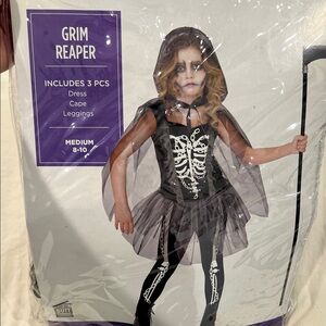 Party City Grim Reaper Kids Costume - Black and White